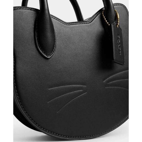 Coach Halloween Collection Cat Bag in Brass/Black Glove Tanned Leather NWT - Picture 4 of 7